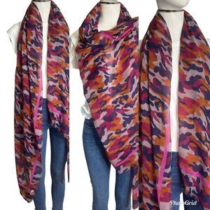 2/$30 Olsenboye Pink Purple Orange Camouflage Camo Unfinished Scarf